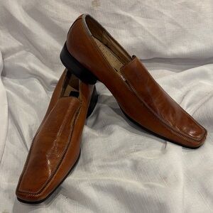 Fratelli Select Italian Cognac Leather Slip-On Loafers